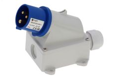 Вилка настенная 16A/230V/1P+N+E/IP44 00-00032403 INPIN