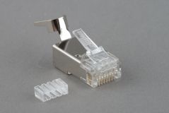 Разъем RJ-458P8C под витую пару категория 6 экранированный для жил 1.35-1.5 с оболочкой 10 шт 49340 Hyperline