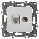 Розетка RJ45+TV, Эра Elegance, белый, 14-3110-01 Б0034314 ЭРА