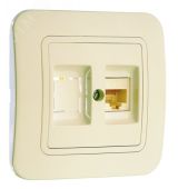 Lillium крем/крем розетка CAT5e + гнездо 70235 Makel