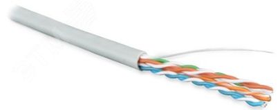 Витая пара UTP U/UTP категория 5e 4 пары 24 AWG одножильный LSZH серый (305м) 42045 Hyperline