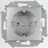 Розетка 2P+E Schuko, со шторками, 16А, 250В, винтовой зажим, алюминий 1591443-033 Simon