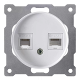 Розетка двойная телефон/компьютер RJ11/RJ45 кат.5e, цвет белый (серия Florence) 2172771 OneKeyElectro