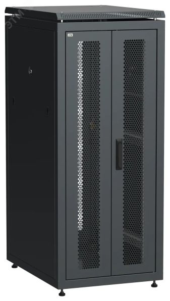 Шкаф напольный сетевой 19' LINEA N 28U 600х800мм передняя распашная перфорированная дверь задняя перфорированная черный LN05-28U68-2PP ITK