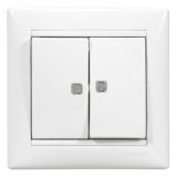 VALENA Выключатель двухклавишный 10A с индикацией белый 774213 Legrand