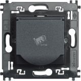 LivingLight Розетка 2К+З с крышкой и суппортом антрацит L4141MAP BTicino