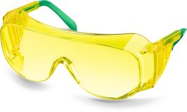 Защитные жёлтые очки ULTRA линза увеличенного размера устойчивая к царапинам и запотеванию, открытого типа 110462 KRAFTOOL