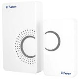 Звонок беспроводной 36 мелодий, 2*1,5V/ААА (база), IP20, белый, серый Feron 23686 FERON