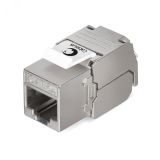 Вставка Keystone Jack RJ-45(8P8C), 180 градусов, категория 6A, полный экран, без инструмента Toolless 7655c Cabeus