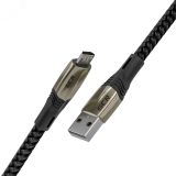 Кабель Micro USB, 1.7 м., черный нейлон, быстрая зарядка 1000590174 Greenconnect