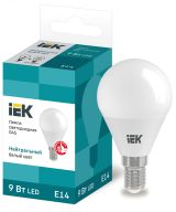 Лампа светодиодная G45 шар 9Вт 230В 4000К E14 IEK LLE-G45-9-230-40-E14 IEK