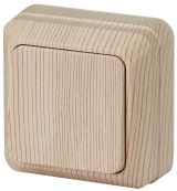 Выключатель Intro Quadro 2-101-11 одноклавишный 10А-250В, IP20, ОУ, сосна Б0053739 ЭРА