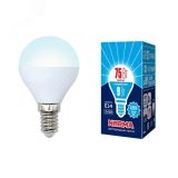 Лампа светодиодная LED-G45-9W/NW/E14/FR/NR Форма шар, матовая.  Norma. (4000K). UL-00003825 Uniel