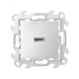 Розетка HDMI v1.4 цвета алюминий S24 Harmonie 2411094-033 Simon