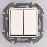 Переключатель модульный двухклавишный - INSPIRIA -10 AX - 250 В~ - белый 673655 Legrand/Daccord