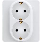 Розетка 2 x 2К+З немецкий стандарт 16 А 250 В~ INSPIRIA белый 673750 Daccord/Legrand