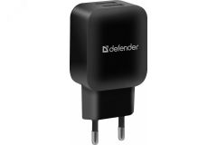 Зарядное устройство сетевое EPA-13 черный, 2xUSB, 5V/2.1А 83840 Defender