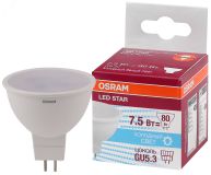 Лампа светодиодная LED 7.5Вт GU5.3 MR16 110° (замена 80Вт) белый, OSRAM 4058075229099 LEDVANCE