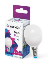 Лампа светодиодная LED 6.5Вт Шар 220В Е14 D45х82 6500К холодный 520 лм LkecLED6.5wGL45E1465 Космос