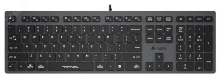 Клавиатура Fstyler FX50, USB, slim, multimedia, серый 1624628 A4Tech
