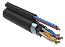Витая пара F/UTP кат.5е 4 пары 24 AWG solid LDPE + каб пит 2x0.75мм.кв чер 305м LC3-C5E04-379 ITK