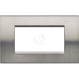 LivingLight Рамка прямоугольная 4 поста Фактурная сталь LNA4804ACS BTicino