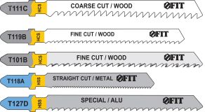 Набор полотен для электролобзика 5 шт (T111C, T119B, T101B, T118A, T127D) 41008 FIT