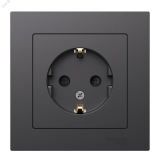 ATLASDESIGN РОЗЕТКА с заземлением со шторками, 16А, в сборе, БАЗАЛЬТ ATN001444 Systeme Electric