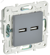 SKANDY Розетка USB A+A 3,1А SK-R15Gr серый IEK SK-U21-D31-K03 IEK