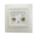 MIRA Розетка компьютерная RJ45 х 2 бежевая 701-0303-141 Lezard