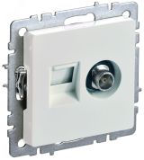 BRITE Розетка двойная TV+RJ45 кат.5E РТВ/РК12-БрЖ жемчуг BR-AK20-1-K36 IEK