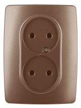 Розетка 2X2P, 16A-250В, Эра12, медь, 12-2107-14 Б0031246 ЭРА