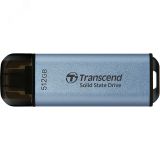Накопитель твердотелый SSD 512GB ESD300, USB 3.2 Gen 2, USB Type-C, небесно-голубой 1000720891 Transcend