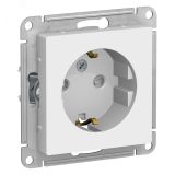 Розетка ATLASDESIGN с заземлением со шторками 16А механизм белый ATN000145 Systeme Electric