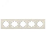 Рамка фактурная 5 постов универсальная UNIVersal Афина слоновая кость (ivory) (еврослот) A11042-I UNIVersal