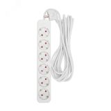Удлинитель STANDARD 6 гнезд, 5 м, 3х1,0 мм2, с/з, белый 13-4045 REXANT