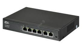 Коммутатор неуправляемый PoE 4 порта 10/100 Мб/с, 2хRJ45, 65 Вт 1NS04F-2T С0000038073 RVI