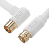 Кабель антенный F81 М на TV M, угловой, коаксиальный, 2 м., белый 1000626064 Greenconnect