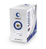 Кабель витая пара UTP-4P-Cat.5e-SOLID-LSZH-YL UTP (U/UTP), категория 5e, 4 пары (24 AWG), одножильный, желтый, LSZH, нг(А)-HF, (305 м), системная гарантия 25 лет. 9780c Cabeus