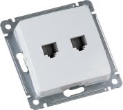 MASTER Розетка компьютеная и телефонная скрытой установки, в рамку, белый РСКТ-440 HEGEL