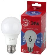 Лампа светодиодная LED A60-6W-865-E27 R (диод, груша, 6Вт, хол, E27) Б0048501 ЭРА