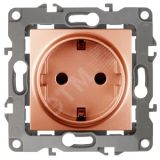 Розетка 2P+E Schuko, 16A-250В, Эра12, медь, 12-2101-14 Б0019321 ЭРА