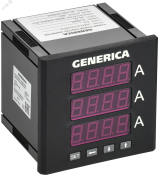 Амперметр цифровой щитовой трехфазный DO RS-485 96х96мм LED GENERICA IDA21-5-3-3-LED-G IEK