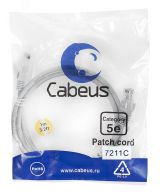 Патч-корд U/UTP, категория 5е, 2xRJ45/8p8c, неэкранированный, серый, PVC, 1м 7211c Cabeus