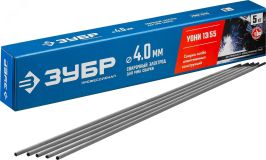 Электрод сварочный УОНИ 13/55 с основным покрытием, d 4.0 х 450 мм, 5 кг в коробке, Профессионал. 40025-4.0 ЗУБР
