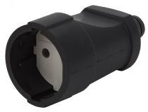 Розетка кабельная б/з прямая ПВХ 10A черная Rx3-B (20/240/1920) Б0039684 ЭРА