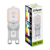 Лампа светодиодная LED 5вт 230в G9 белый капсульная 25637 FERON