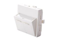 Адаптер Mosaic серии 45 угловой для двух модулей Keystone 2хRJ45 белый 45.0х45.0 16A-00-08WT Eurolan