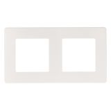 Рамка для розеток и выключателей Серия 12 12-5102-01 на 2 поста, Сатин, белый Б0052509 ЭРА
