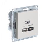 ATLASDESIGN USB РОЗЕТКА A + тип-C 45W высокоскор.заряд. QC,PD, механизм, БЕЖЕВЫЙ ATN000229 Systeme Electric
